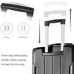 Hardshell Luggage Spinner Suitcase with TSA Lock Lightweight Expandable 24'' (Single Luggage) Black + ABS + 24 Inch
