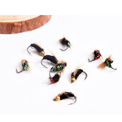 LEO 40pcs/box Fly Fishing Flies Lure High Carbon Steel Fly Tying Hooks for Trout Fishing Artificial Flies