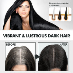 Hair Darkening Spray, Natural Black Hair Cover White Hair Smooth Shiny Moisturizing Dense Hair Conditioning Spray