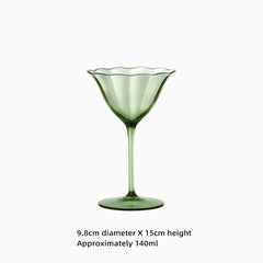 Vintage Green Red Wine Cup Glass Goblet Champagne Cup Cocktail Martini Glass  Home Drinking Utensils Crystal Cup