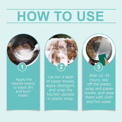 Kitchen Cleaner, Cooktop Range Hood Cooker Clean Oil Stains Black Dirt On The Bottom Of The Pan Cleanser