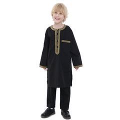 Middle Eastern teenage boy embroidered robe set