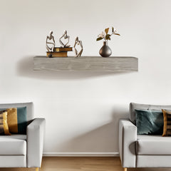 60" Rustic Wood Fireplace Mantel,Wall-Mounted & Floating Shelf for Home Decor grey