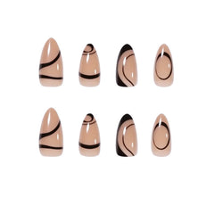 Nordic Style Wearing A Simple Nail Patch Line Manicure Patch French Manicure Press On Nails
