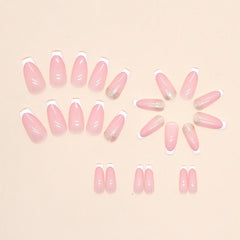 French simple glitter girl’s soft and tender wearable manicure nails