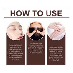 Organic Castor Oil Body Skin Nourishing Hydrating Brows Hair Hydrating Massage Oil