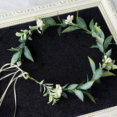 Minimalist Forest Flower Wreath Headflower Pregnant Women Spring Forest Shooting Green Plants Fresh Headwear Children's Festival Accessories