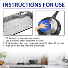 Kitchen All-Purpose Stain Removing Cleaning Powder, Kitchen Stove Oil Cleaning Utensils Rust Removal Stains Dirt Cleaning Agent