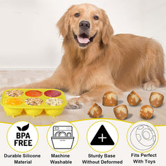 6 - cavity dog treat molds , compatible with Woof & Power Chewer Pupsicle, silicone for frozen treats, reusable for Pupsicle toy