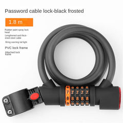 1.2M/1.8M Bike Lock Anti-theft 5 Digit Combination Password Security Lock With LED Light MTB Road Bike Steel Cable Bicycle Lock