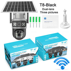 Solar camera WIFI dual-screen gunball 10x zoom low-power battery wireless monitor