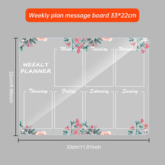 Acrylic message board magnetic refrigerator sticker household erasable calendar transparent note display board