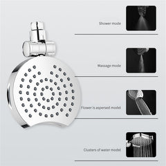 multi-function shower top spray rotating shower head four modes