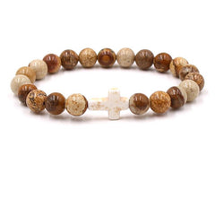 Fashion bead jewelry cross bracelet