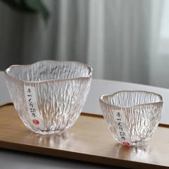 Small personal cup tea tasting cup hammer patterned kung fu heat-resistant glass single cup small cup tea cup