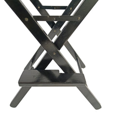 Casual Home Director's Chair, Black Frame/Black Canvas,Suitable for adults, foldable style, 2pcs/set populus