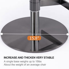 Modern leather bar chair with black titanium stainless steel backrest, adjustable height by rotation (1 piece in brown)