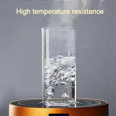 Shaped glass water cup with lid transparent and simple flat bottom heated cup