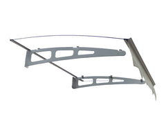 GarLUGH DA4734W Series Door Window Awning Made of 0.137 Inch Thick Crystal Solid Polycarbonate Sheet in size of 47" Wide x 34"
