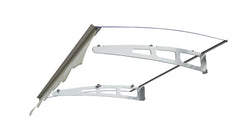 GarLUGH DA4734W Series Door Window Awning Made of 0.137 Inch Thick Crystal Solid Polycarbonate Sheet in size of 47" Wide x 34"