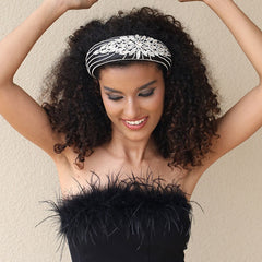 Baroque wide brimmed full diamond headband