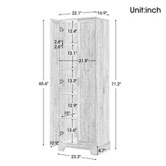 Storage Cabinet with Two Doors for Bathroom, Office, Adjustable Shelf, MDF Board, Brown