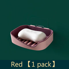 Bathroom soap box storage rack free perforated shelf drain toilet soap rack household suction cup wall-mounted soap box