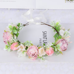 Hawaiian Wreath Wreath Simulation Flower Headwear Forest Fairy Girl Style Scenic Area Photo Headflower