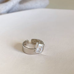 Dopamine love colored zircon diamond ring female niche index finger high-end fashion personality open ring