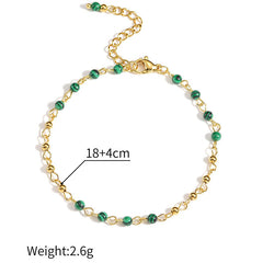 Retro style bead splicing women's bracelet light luxury niche simple temperament stainless steel jewelry