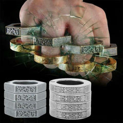 HARD SELF DEFENSE RING Men's Round Finger Hexagonal Ring Emergency Window Breaker Guard Ring
