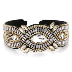 Fashionable Super Flash Claw Chain Colorful Water Diamond Hair Hoop Cross Head Hoop Female