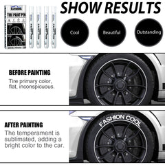 Tire Paint Pen, Car Tire Letter Pen Decorative Modification Supplies Graffiti Tracing Birthmark Pen