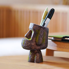 3D Resurrection Island Stone Statue Pen Holder Bathroom Storage Decoration Resin