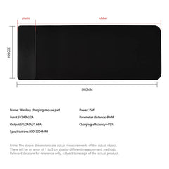 15W wireless charging mouse pad extra large fast charging computer gaming keyboard pad wireless charging rubber mouse pad