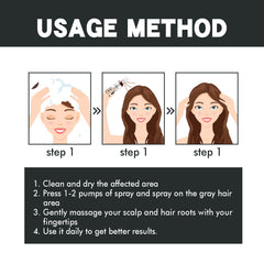 Hair Darkening Spray, Natural Black Hair Cover White Hair Smooth Shiny Moisturizing Dense Hair Conditioning Spray