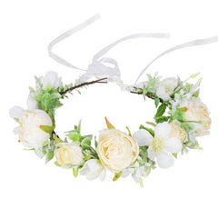 Hawaiian Wreath Wreath Simulation Flower Headwear Forest Fairy Girl Style Scenic Area Photo Headflower