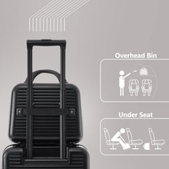 Carry-on Luggage 20 Inch Front Open Luggage Lightweight Suitcase with Front Pocket and USB Port, 1 Portable Carrying Case Black