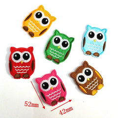 6pcs 4.2*5.3cm Owl Embroidered Iron-On Patches for Clothes Stickers Badge Applique Stripe DIY Accessories