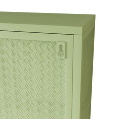 27.56"Glass Doors Modern Two-door Wall Cabinet with Featuring Three-tier Green
