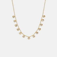 Fashionable and versatile titanium steel necklace white zircon stainless steel necklace for women