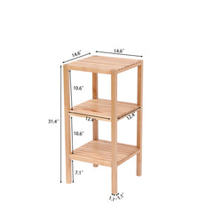 3-Tier Birch Bathroom Shelf, Narrow Shelving Unit, Multifunctional Storage Rack, Corner Rack, for Kitchen, Living Room
