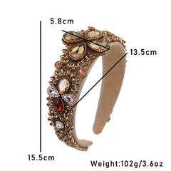 Fashionable retro wide edge sponge compression headband