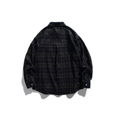 Loose casual checkered long sleeved shirt for men and women