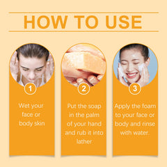 Turmeric & Kojic Soap, Gentle Cleansing Skin Moisturizing Facial Body Care Soap