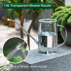 New 1.5L garden watering can, large-capacity detachable watering device, stainless steel long-spout home garden supplies