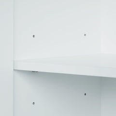 Bathroom storage cabinet, 4-door independent cabinet, adjustable shelf, open multi-layer shelf, white