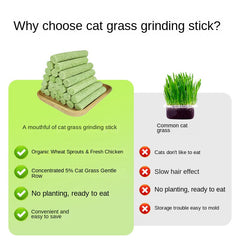 Freeze dried cat grass grinding stick chicken cat grass stick teeth cleaning and hair removal ball cat snacks