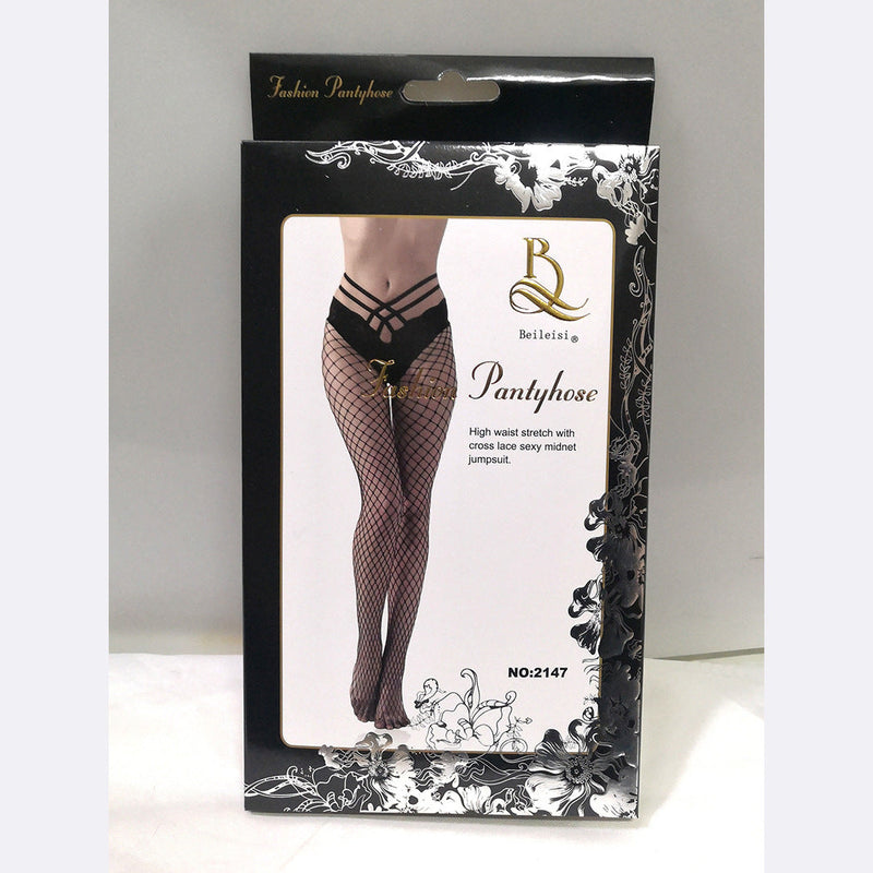 Sexy mid size mesh panties mesh socks V-waist lace sexy fishing net hollow mesh socks