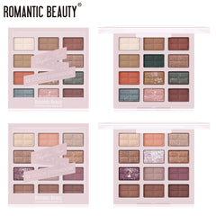 Romantic Beauty 12 Color Eye Shadow Multi Color Eye Brightening Lasting Modification Waterproof Pearl Eye Shadow Plate